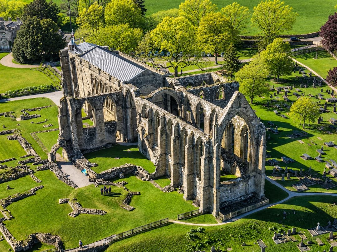The ruined priory at Bolton Abbey beside the River Wharfe