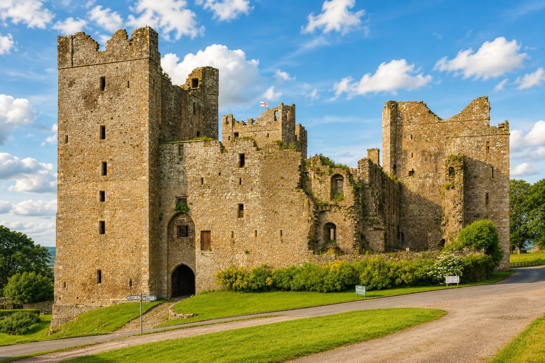 The medieval towers of Bolton Castle rising above Wensleydale