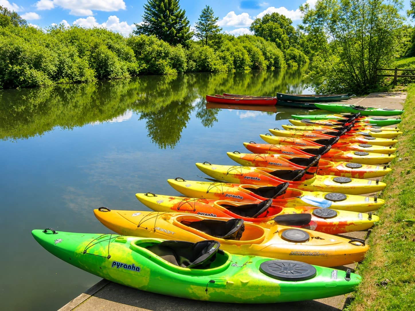 Children canoeing on the water at Bewerley Park Outdoor Education Centre