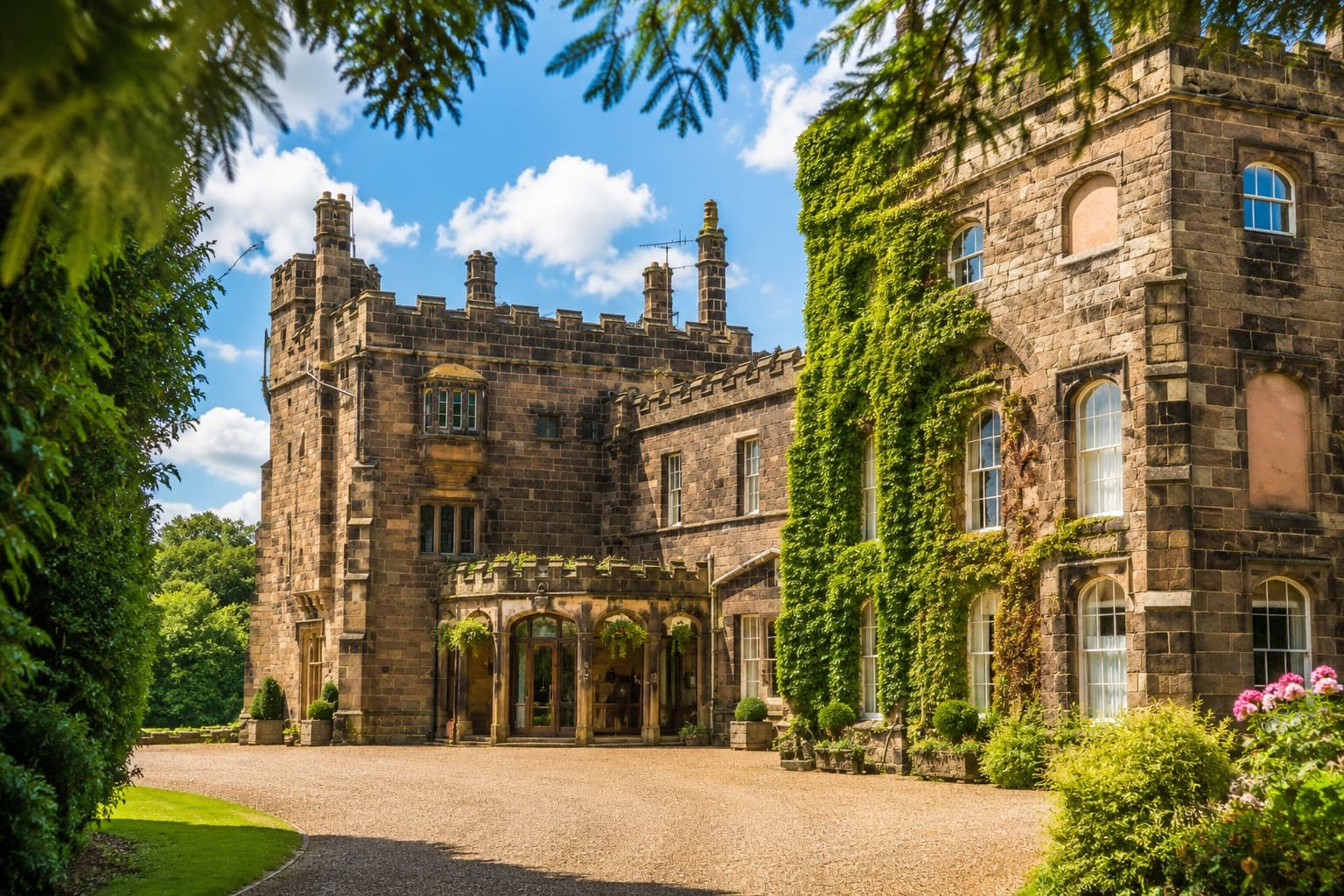 Ripley Castle and its formal gardens near Harrogate