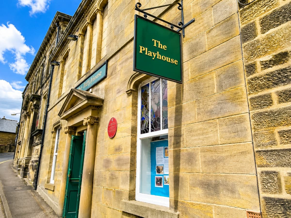 The Victorian facade of Pateley Bridge Playhouse theatre on King Street