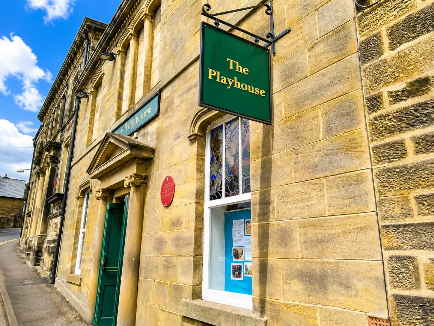 The Victorian facade of Pateley Bridge Playhouse theatre on Church Street