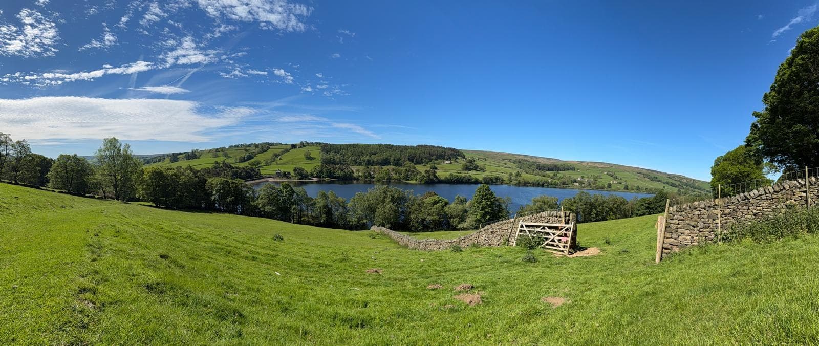 Gouthwaite Reservoir from the hillside - the view from upper Nidderdale properties